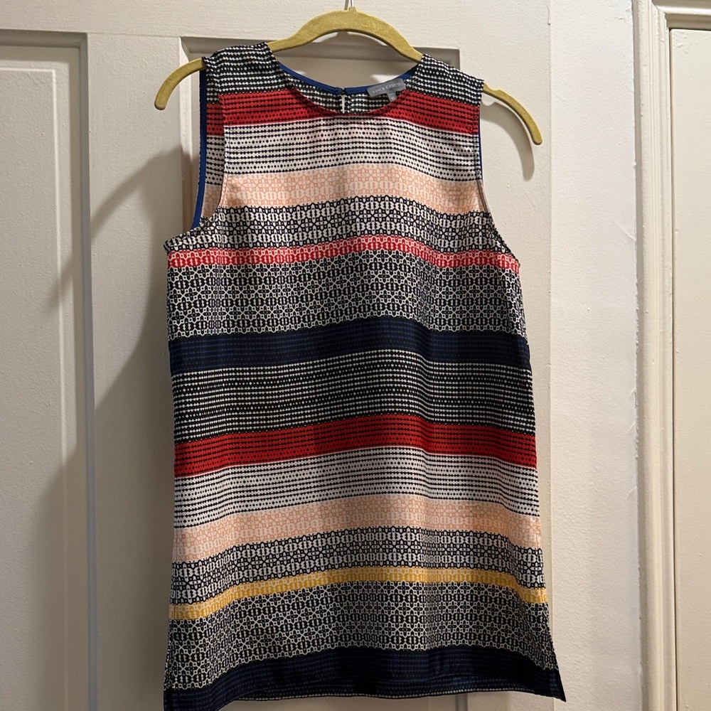 Vince Camuto Multicolor Striped Sleeveless Blouse
